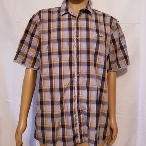 7‎ diamonds Checkered Button up Shirt Mens large
